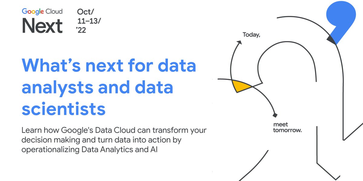 What's 🄽🄴🅇🅃 for data analysts and data scientists? Find out at this session at 🄽🄴🅇🅃 '22 with @juniebugca and @shasbe. Add this #GoogleCloudNext session to your playlist to learn about the latest innovations for #BigQuery and #VertexAI → goo.gle/3UKOppc