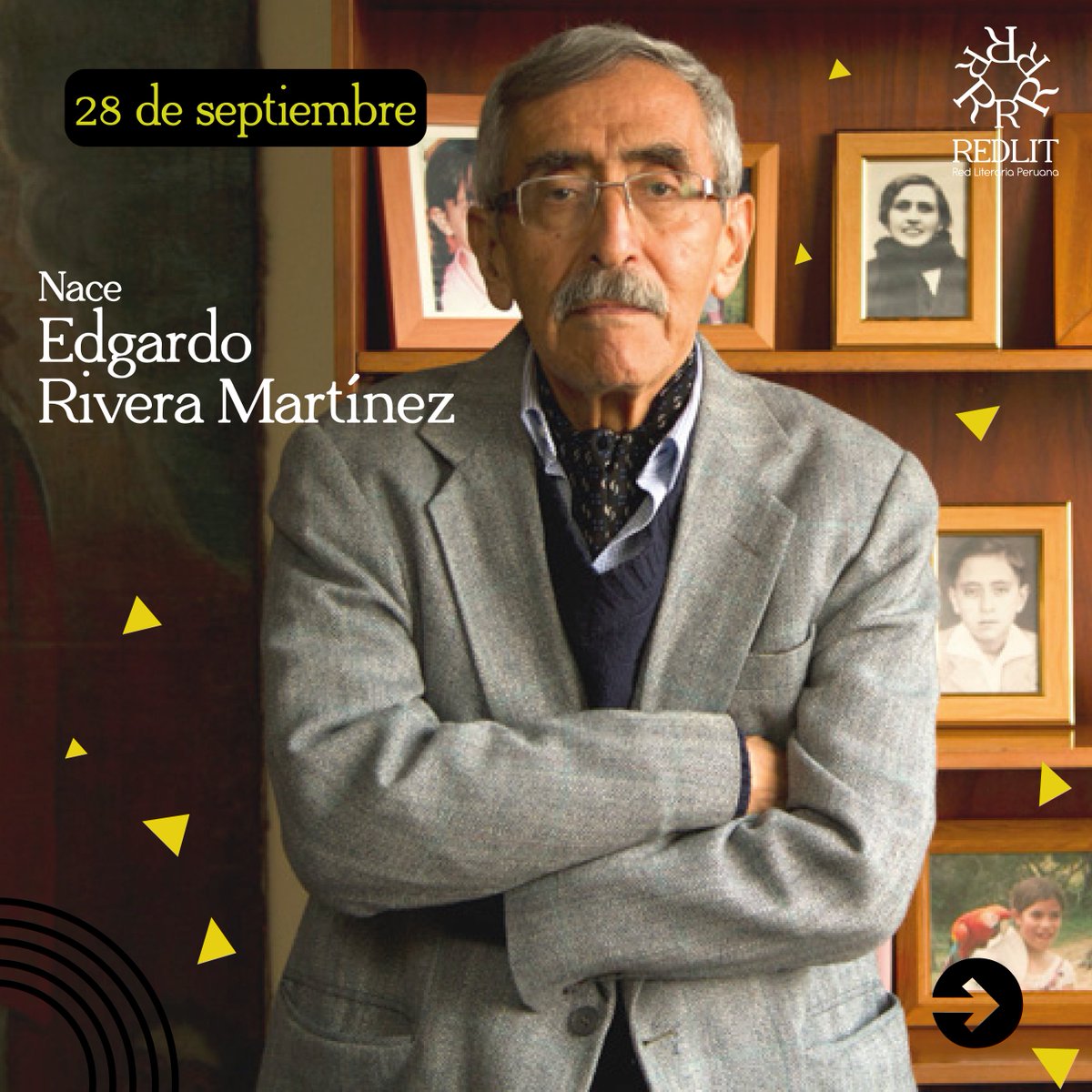 redliteraria's tweet photo. #EfemérideRedlit ✨
Edgardo Rivera Martínez fue un narrador peruano nacido el 28 de septiembre de 1933 en Jauja
Desde la Red Literaria Peruana lo celebramos compartiendo el enlace a 'Edgardo Rivera Martínez. Bibliografía esencial' (2018),:
https://t.co/uYMsIG9Vuy https://t.co/ctNK35Ay9c