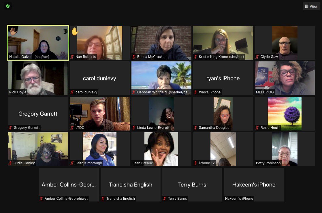 A big thanks to everyone who was flexible enough to come on Zoom tonight to hear from our new Marion County Democratic Party chairwoman, Myla Eldridge. Great turnout and conversations. 40 days until Election Day!