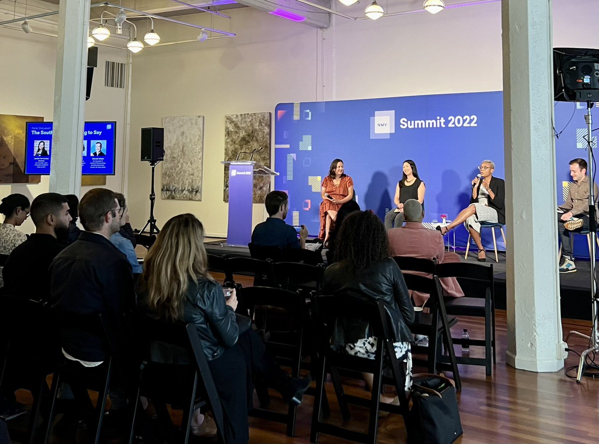 Great to be back at the <a href="/newmediaventure/">New Media Ventures</a> Summit! Fascinating conversation led by <a href="/jenancona/">Jenifer Fernandez Ancona</a> about what the south has to say, with insights from <a href="/_lala_wu_/">Lala Wu</a> <a href="/danielwein/">Daniel Wein</a> @DaLyahJ.