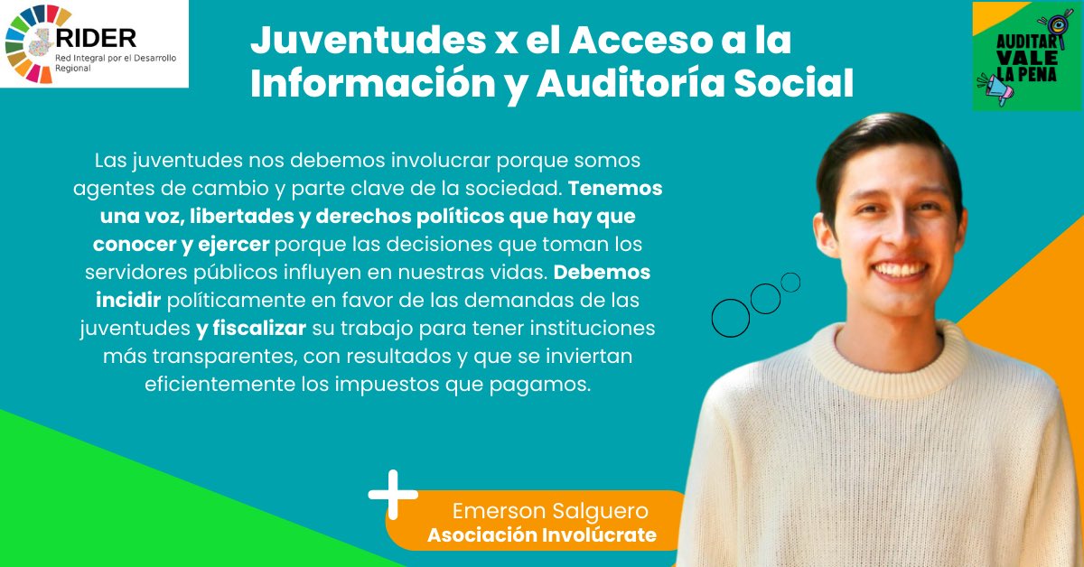 RIDERxela's tweet photo. Este #28S Día del Acceso Universal a la Información resaltamos el rol de las juventudes en la construcción de una cultura de transparencia. Conoce a Emerson quien a través de #Involucrate promueve la fiscalización en el legislativo #AuditarVale https://t.co/cup4rBTtb9