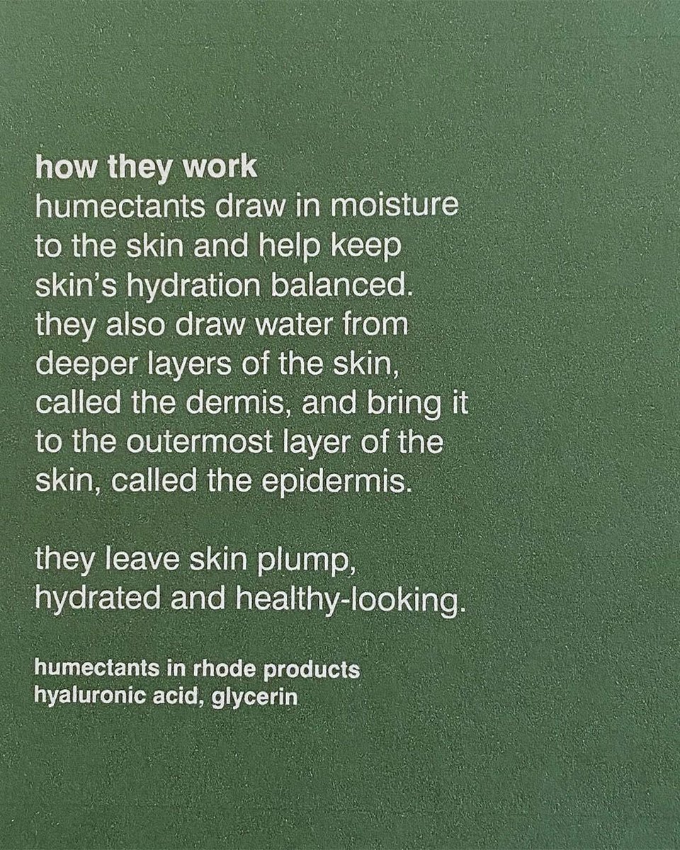 SkincareRhode's tweet photo. humectants + emollients 101. ☁️✨ - rhode via Instagram https://t.co/8uBRIZuRlz