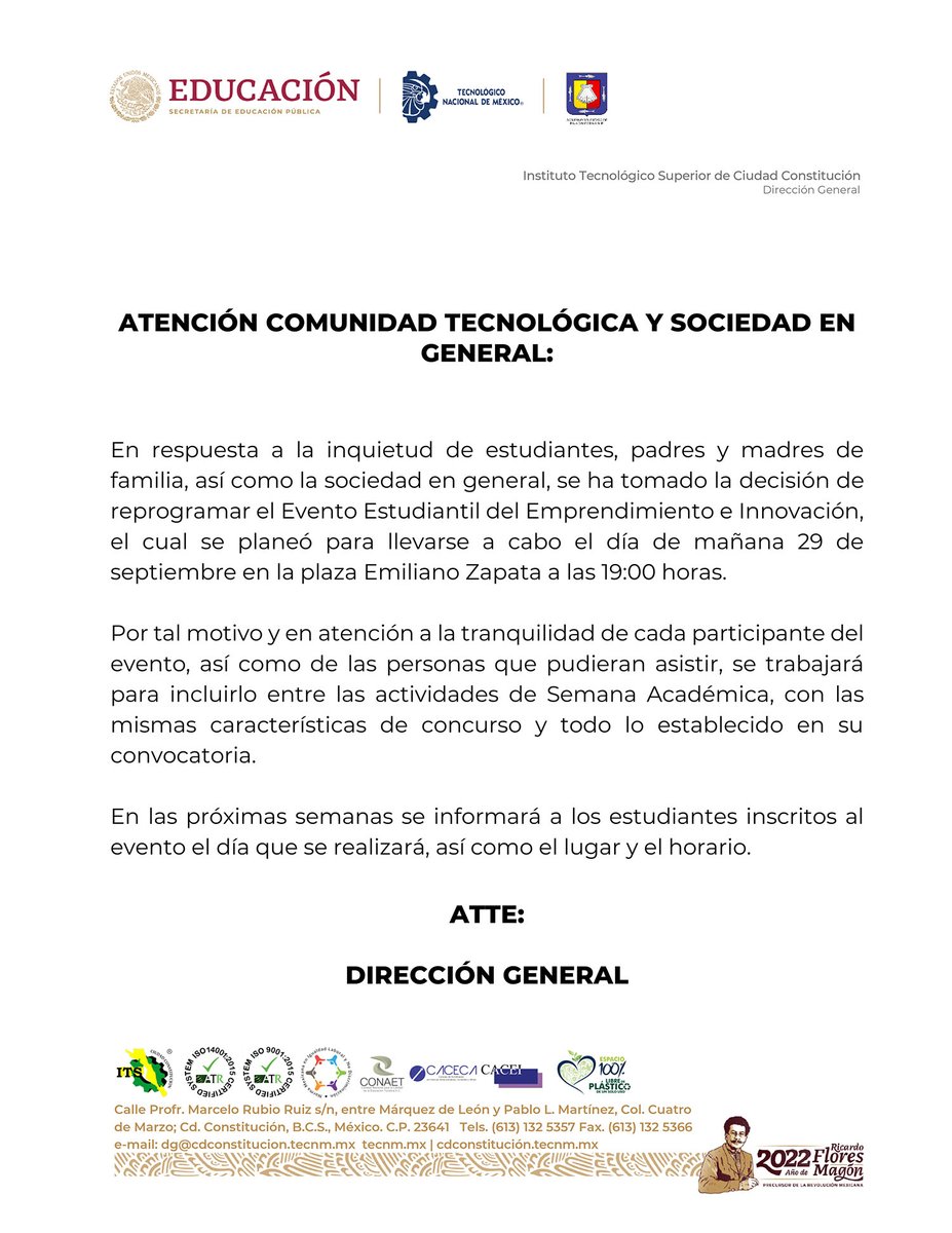 ITSCC1's tweet photo. Información importante: https://t.co/CO6Bb4WZE7