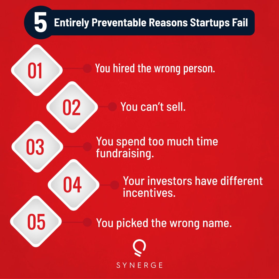 synerge_io's tweet photo. There are specific reasons startups most often fail. Making sure you recognize them and prepare for them during the initial stages dramatically shifts the odds in your favor.

#startups #startup #earlystartups #earlystagestartups #logodesigner #logo #experts #expert #businesses https://t.co/q6xwZGmc7b