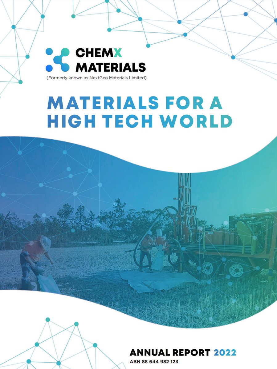 Chemx Materials has released its inaugural Annual Report, for the 2022 financial year, outlining its achievements since listing earlier this year and what it will do in the current financial year and beyond. See the report: bit.ly/3BJIIPq
#CMX #REE #EVs #batterymaterials