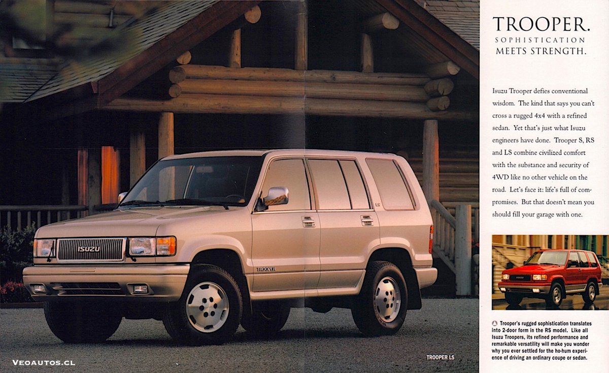 VeoAutos's tweet image. Isuzu Catálogo Estados Unidos 1994. Trooper, Pickups, Rodeo, Amigo

+ info Link veoautos.cl/isuzu-linea-de…

#isuzuamigo #isuzurodeo #isuzupickup #isuzutrooper @isuzu_argentina @addict_car @thecarfactoids @YesterdaysDrive @RiveraNotario