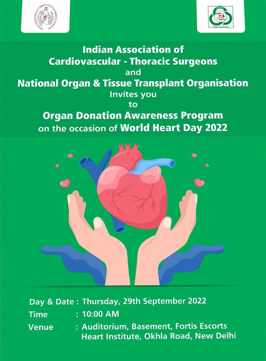 iactsoutreach's tweet photo. Organ Donation Awareness Program on the occasion of World Heart Day 2022.

#iacts #WorldHeartDay #WorldHeartDay2022 https://t.co/wmGLSvw19l
