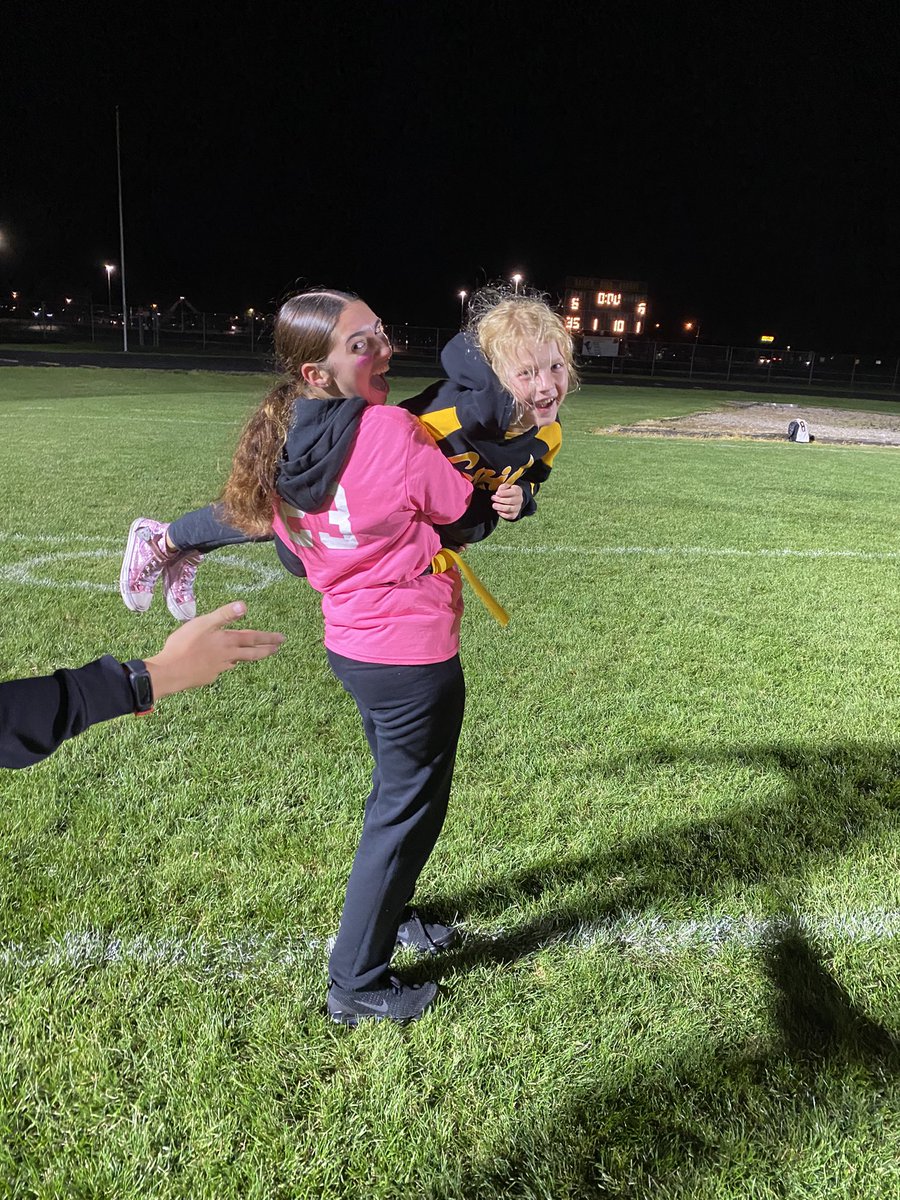 Your 2022 powderpuff champs - THE SENIORS!! With appearances by Cole and Gia. I love our students and how they take my kiddos in and have fun.