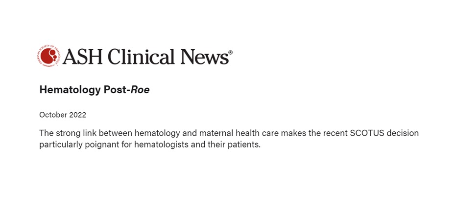 Important <a href="/ASHClinicalNews/">ASH Clinical News</a> Feature Article:
ashpublications.org/ashclinicalnew…
 
With quotes from #MFM expert Dr. Jason Vaught &amp; #SickleCell expert Dr. @LydiaPecker.

“This whole idea that we have to wait until there’s an emergency is something that we’re only doing to women." Dr. Vaught