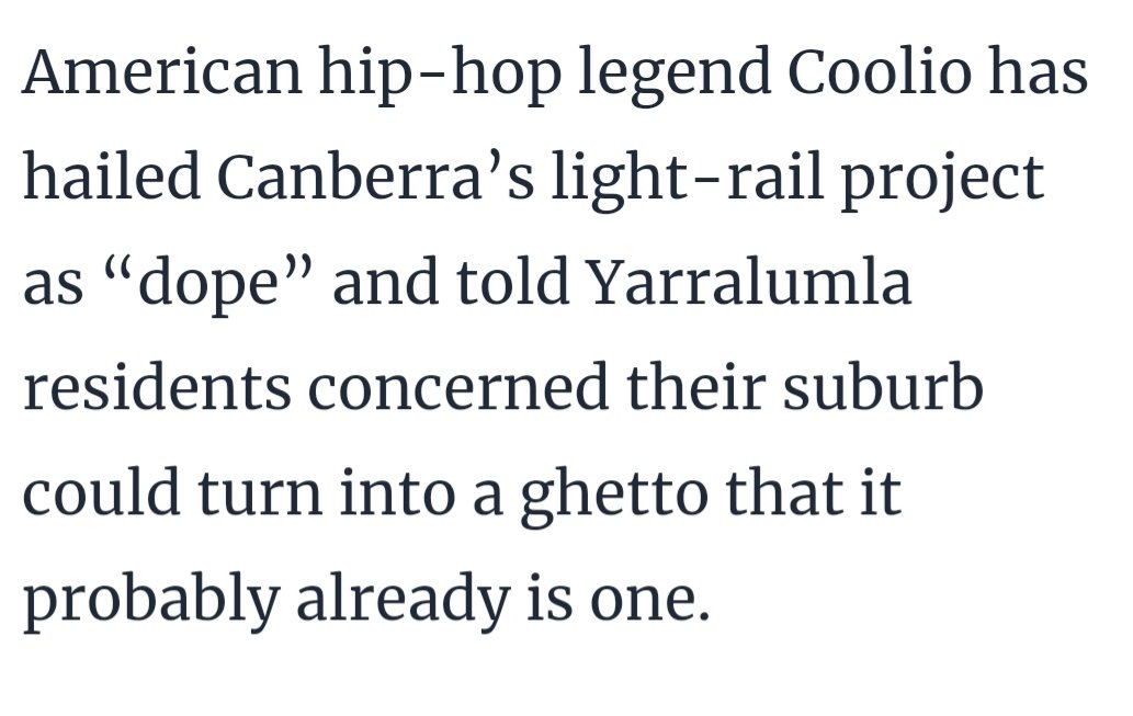 RIP Coolio. Thank you for being responsible for maybe the funniest sentence ever written in Canberra Times