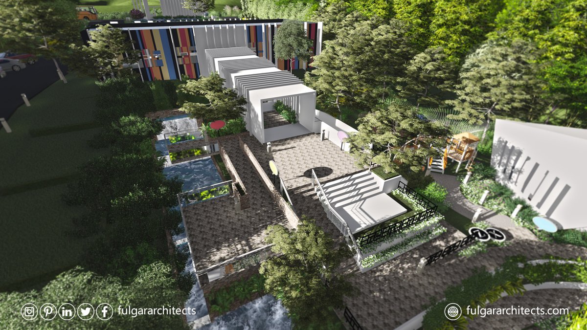 fulgararchitect's tweet photo. We've installed a transition corridor as a public space where people can get away from the hustle and bustle of the city, and find playfulness in the gardens. #landscape #green #design #museum #architect #architecture #moderndesign #artmuseum #visualarchitects #architectdesign https://t.co/tsosfyD98M