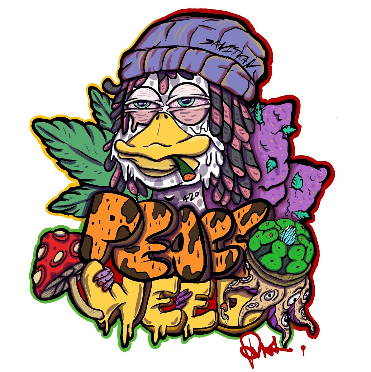 Peace weed 💚💚💚
#nftart #artwork 
#graffiti #Stickers 
#NFTCommuntiy