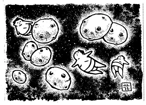 点描が打ちたくなって、豆大福、お相撲さんが描きたくなって。
「力士宇宙と豆大福宇宙」

近日、額に入れて、BOOTHにて販売予定。

販売中のイラストは↓
https://t.co/DsfRZxe3FD

#イラスト #豆大福 #豆大福宇宙  
#space #宇宙 #力士 #相撲 #リキシウチュウ 