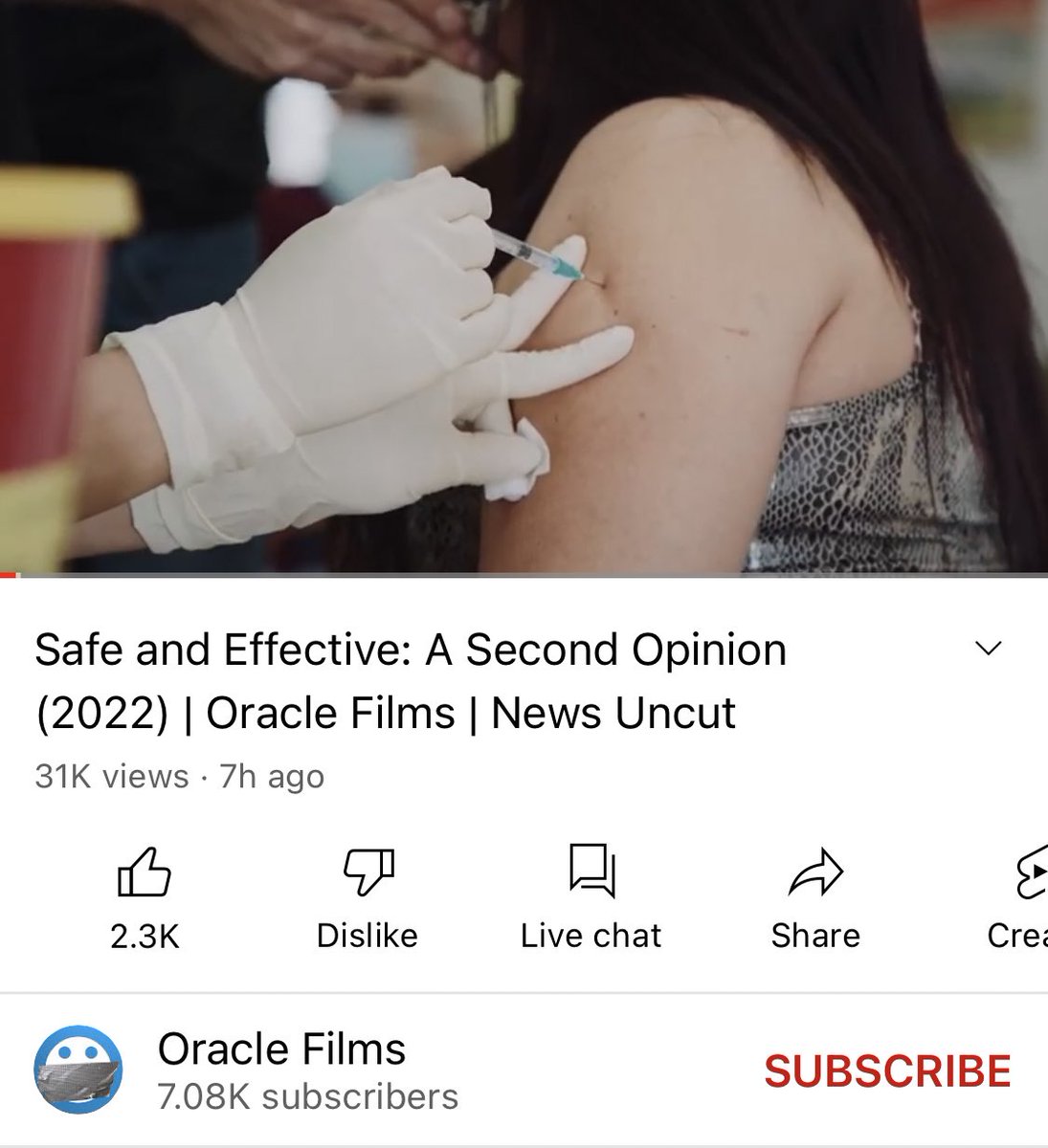 If you have 55 minutes watch this now before they take it down and send it to a friend. New film from @OracleFilmsUK out today. “Safe and Effective: A Second Opinion” - WATCH: youtu.be/dIVZ5ssWB-o
