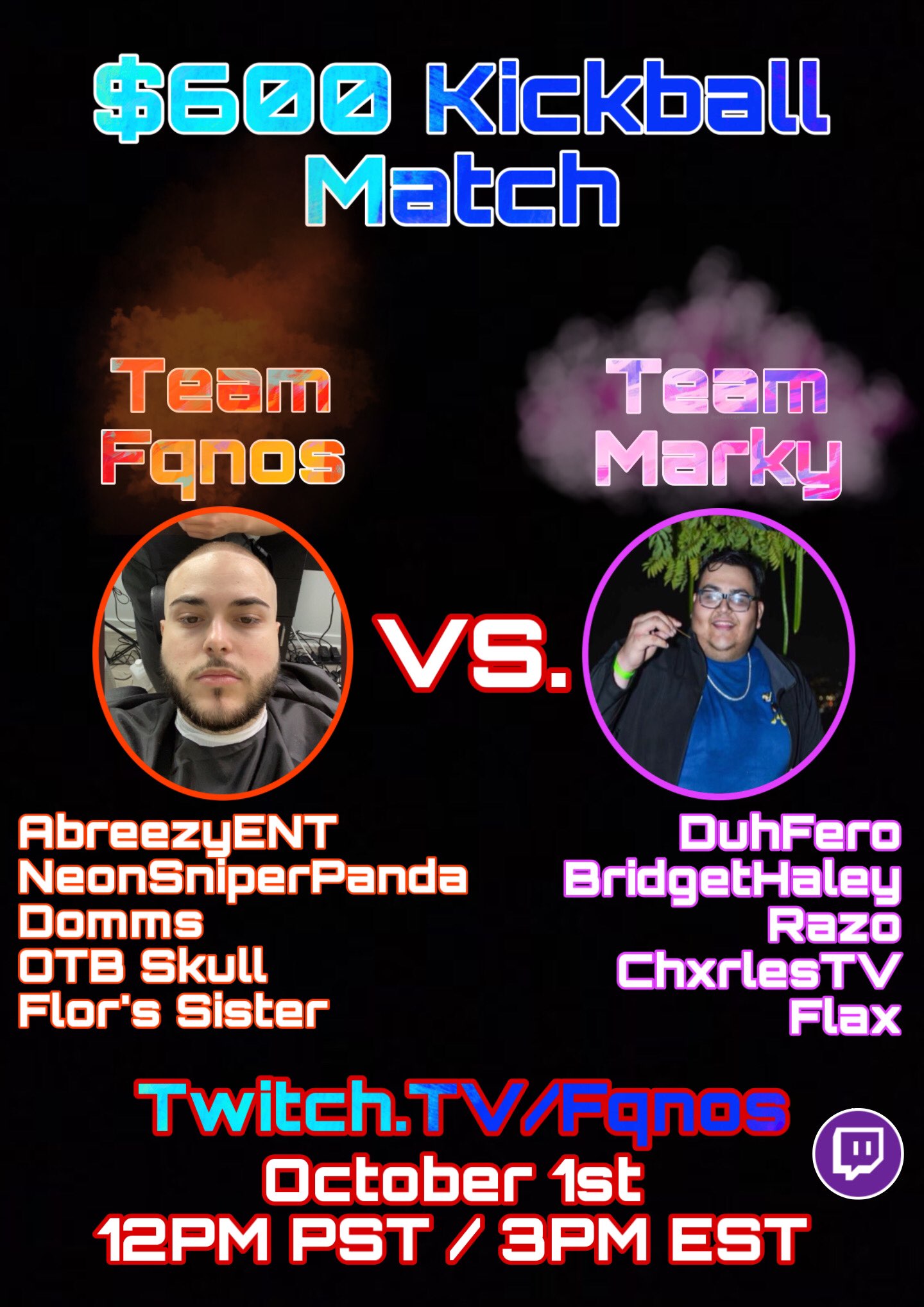 fanos on Twitter "THIS SATURDAY AT 12PM PST (3PM EST) 600 KICKBALL