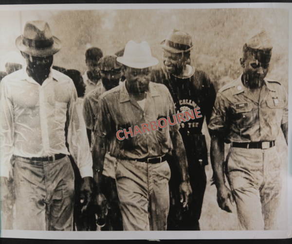ChadbourneAntiq's tweet photo. 1966 BATESVILLE MISSISSIPPI James Meredith flanked by James Capel (left) and Private Leon Banks continues his “March Against Fear” in pouring rain June 25th. Meredith trudged 19 miles on his 34th birthday #Mississippi  #CivilRights #usa #AfricanAmerican #USA #history https://t.co/0VtGslq8Xx