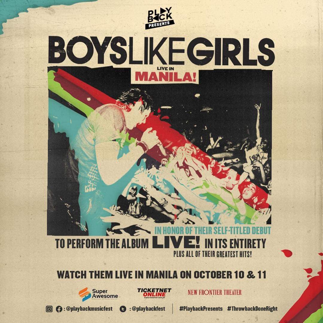 philconcerts's tweet image. Two weeks to go! BOYS LIKE GIRLS are finally performing their greatest hits live! Few tickets left at Ticketnet.com.ph and outlets.

philippineconcerts.com/concert/boys-l…

Presented by @PlaybackFest