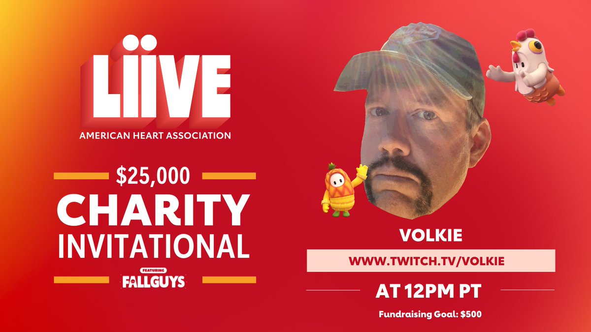 therealvolkie's tweet photo. Excited to announce that I'll be playing alongside @HusKerrs @DrewCru_ and @TriumphReturns in the American Heart Association Charity Invitational tomorrow at 12PM PT!

Let's raise money for a good cause!  

https://t.co/Z6ukWUiH3v https://t.co/zlYgb566Uq