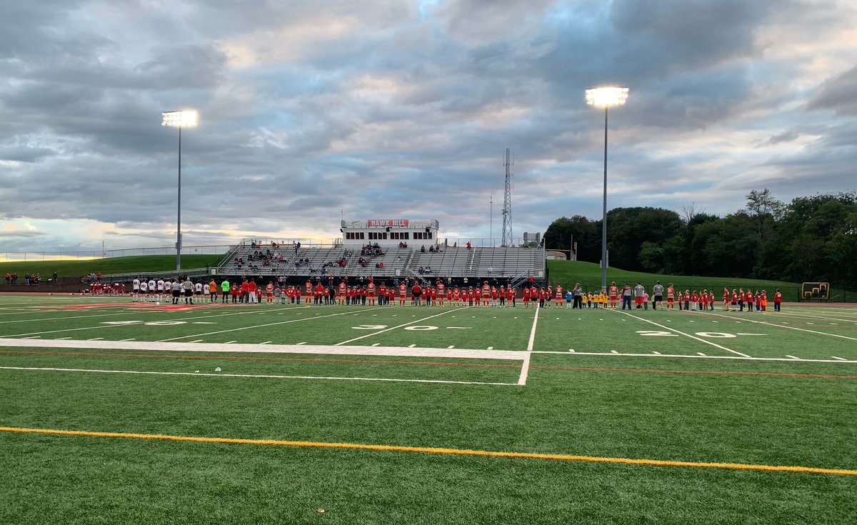 HawkNationSoc's tweet photo. Youth night was a success! @HawkNationSoc beat Antietam 2-1 in overtime. Goal by Noah Hasenauer and game winner 5 min into OT by Hunter Kline. @LukeBen09 had 2 assists. Current and future Hawks went home happy. 🔴⚪️⚽️ https://t.co/2Pr5fsc6Cr