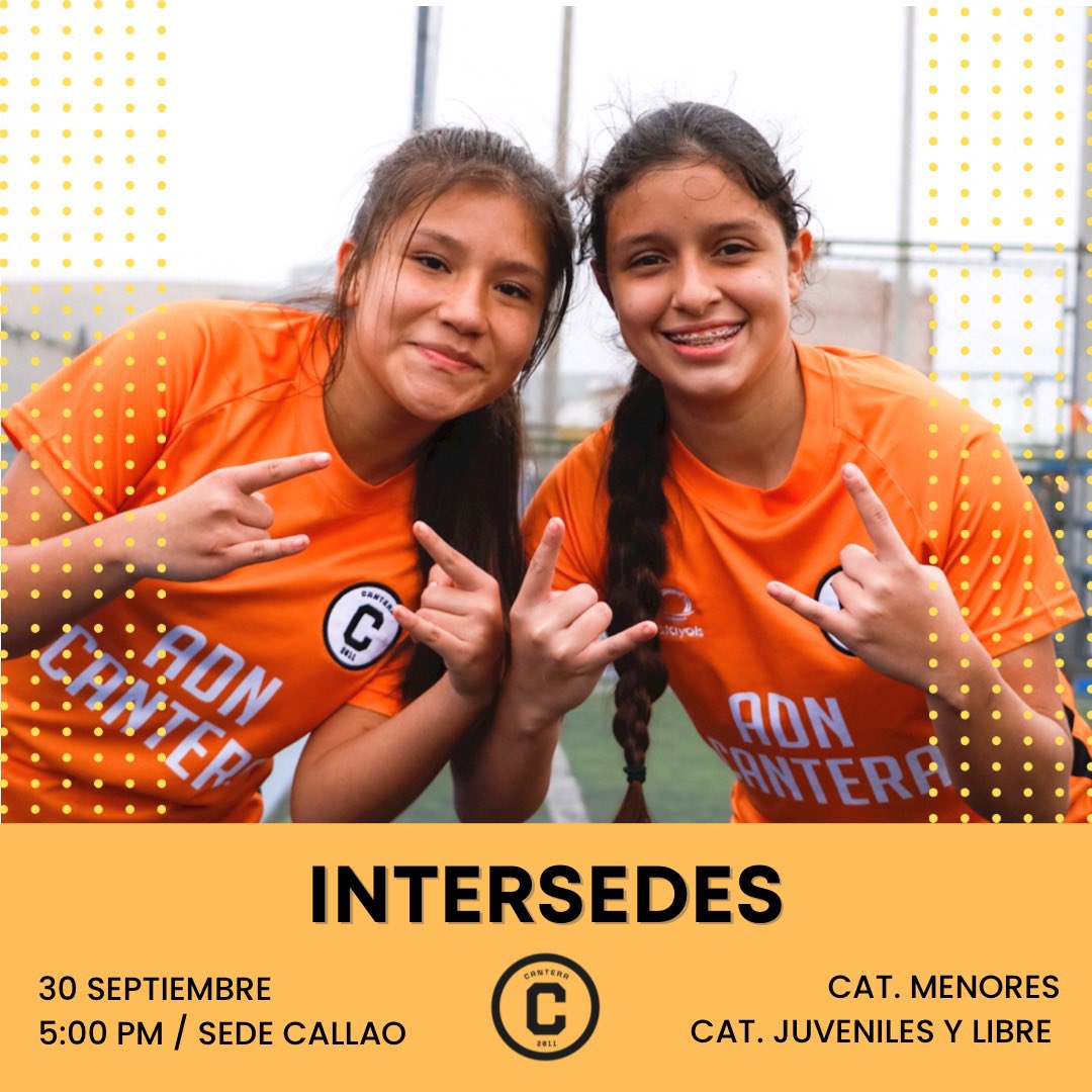 clublacantera's tweet photo. 🟠 LLEGÓ EL INTERSEDES 🟠

Canteranas alisten chimpunes y canilleras que este viernes tenemos Intersedes 😜⚽️

3 categorías 👧🏻👩🏻‍🦰🙋🏻‍♀️
3 canchas en simultáneo ⚽️🥅⛳️
1 solo corazón 🧡🥰🧡

#ADNCANTERA 
#SomosCantera #FútbolConFdeFemenino
#Intersedes #FútbolFemenino https://t.co/x0PVkJwtAF
