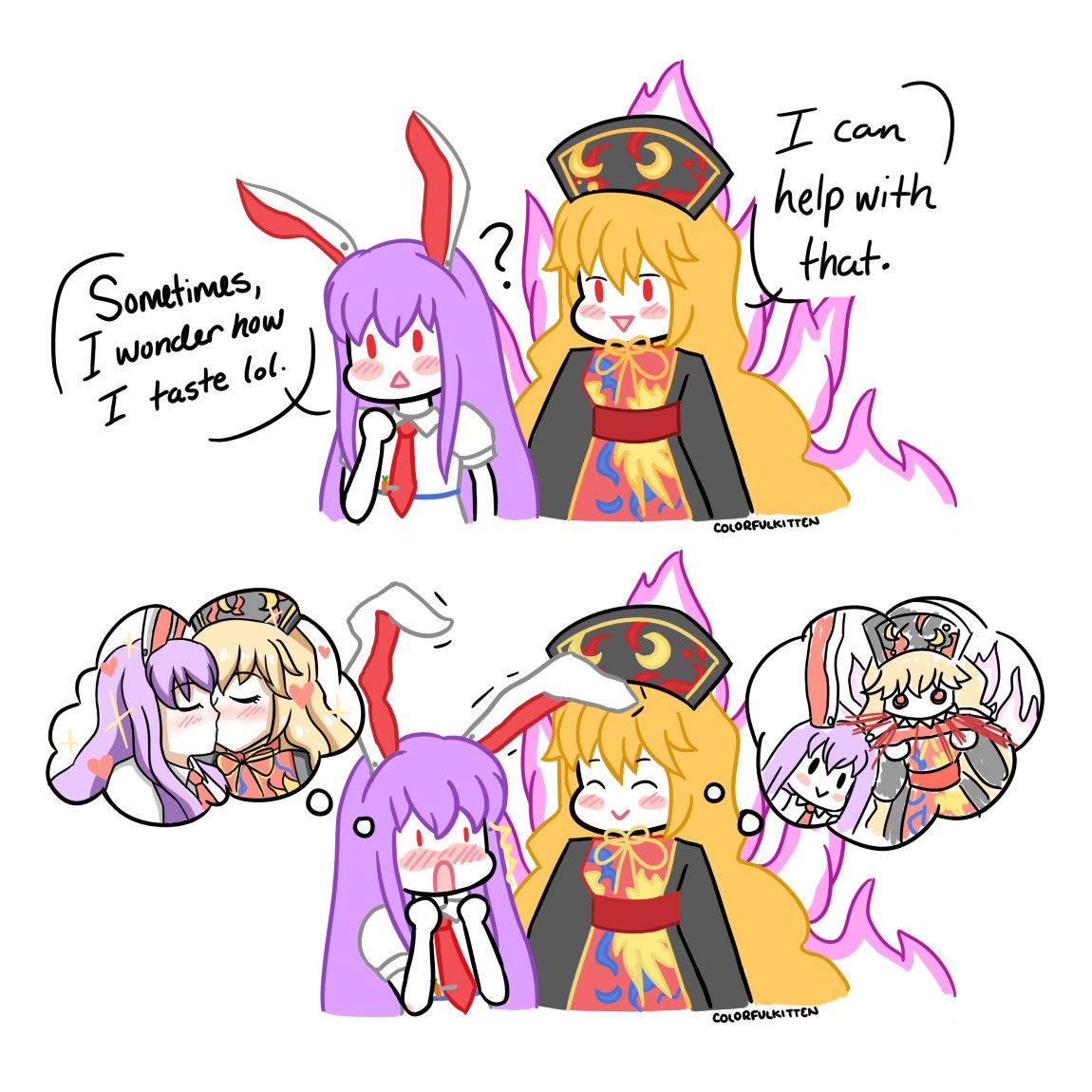 ckitten_cosplay's tweet photo. Junko also wants to know how Reisen tastes. 👀

#touhouproject #東方Project https://t.co/c9TTgsaR1D