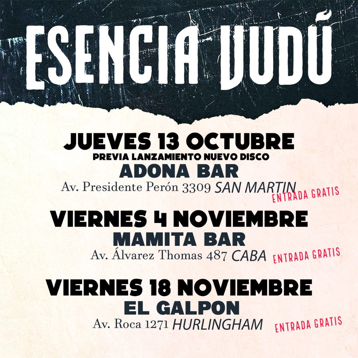 Próximas fechas! Agenden y acérquese a escuchar un poco de lo nuevo de Esencia!