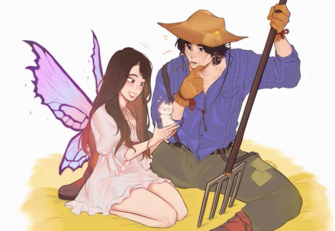 tricky tractor &amp; the fairy finds a new friend #foolishfanart #tinakittenfanart 