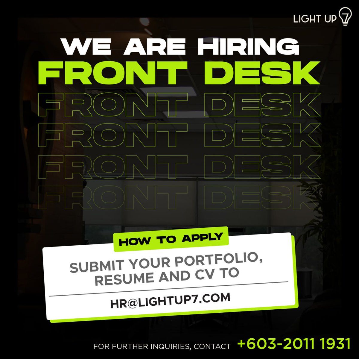 lightupseven's tweet photo. WE ARE GROWING, JOIN THE FAMILY!! 🥰

Send in those CVs &amp; show us what you got! 🔎

Positions :
📊 PROJECT MANAGER
💻 FRONT DESK ASSISTANT
📝CONTENT WRITER
📸 VIDEOGRAPHER / VIDEO EDITOR
🍀DIGITAL MARKETING EXECUTIVE
🌈2D MOTION ARTIST

Apply Now!
https://t.co/MLBFXjCyUM
#hiring https://t.co/34uCy2Htg6