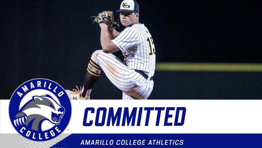 BretDeegan's tweet photo. I’m blessed to announce my commitment to Amarillo College to further my baseball and academic career! I’d like to thank God, my family and all the coaches who have helped me along the way.                         @jakezettel9 @CoachRains20 @Gcobb10 @ACBaseball806 @Oak_baseball https://t.co/eN2ADc3SQV