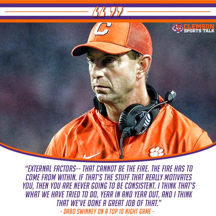 🗣️ Dabo Swinney on🔥-- literally-- on the🔥that motivates and where it comes from.

For more No. 5 Clemson vs. No. 10 NCST Game Week Coverage: 👉 ClemsonSportsTalk.com