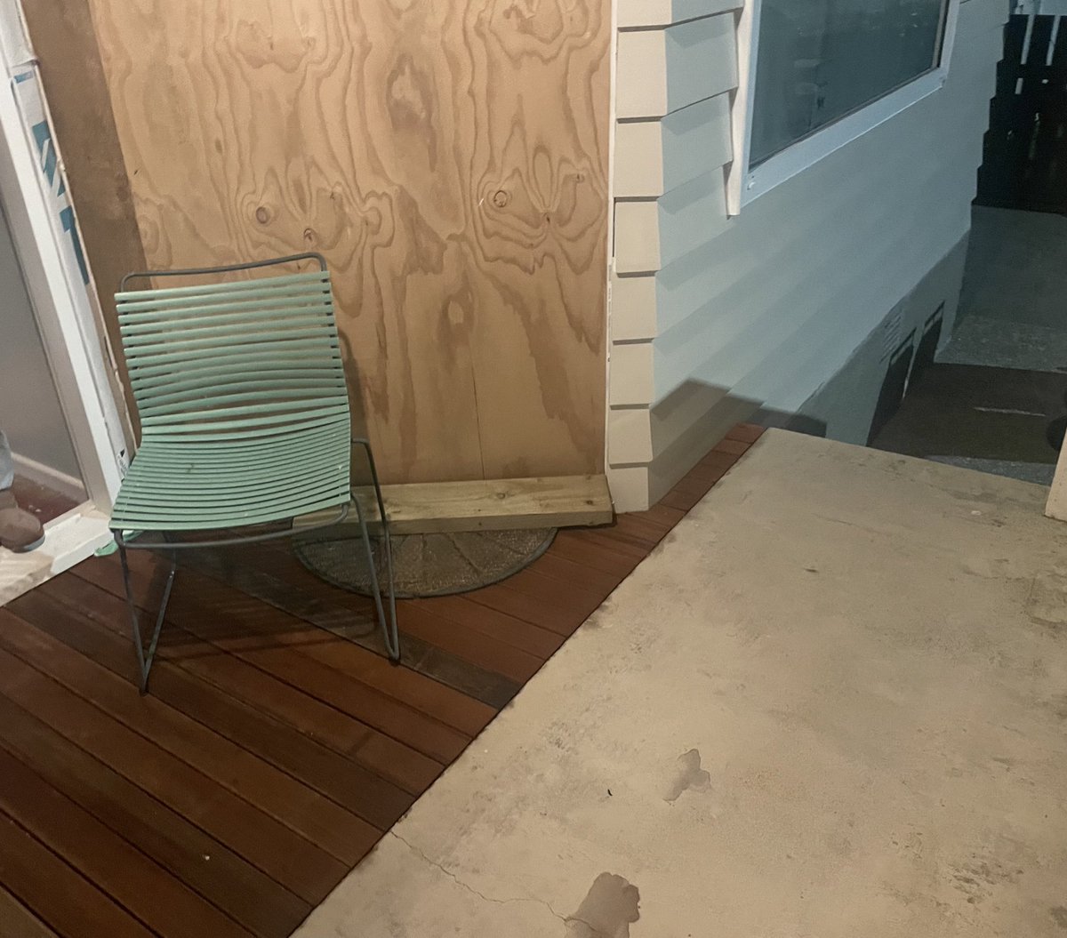 eeveeplush's tweet image. My parents ability to compromise is unparalleled. He wanted a concrete deck, she wanted wood, so they did half and half