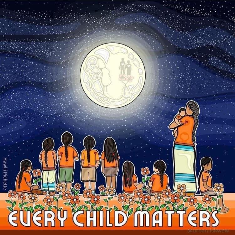 cupe7gen's tweet photo. September 30th. Every child matters. Orange shirt day. National Day for Truth and Reconciliation. @CUPEOntario @cupenat 
🐾🧡✊ Artwork by: Hawlii Pichette
#everychildmatters #orangeshirtday #myhairinbraids https://t.co/pskW0ctrOG