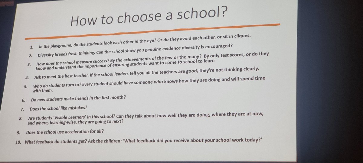 michelledennis's tweet image. These are the questions that Hattie suggests parents ask when choosing schools, rather thsn NAPLAN.  Do you notice these in your own school?  Where can we grow?  #NC22 #ACEL