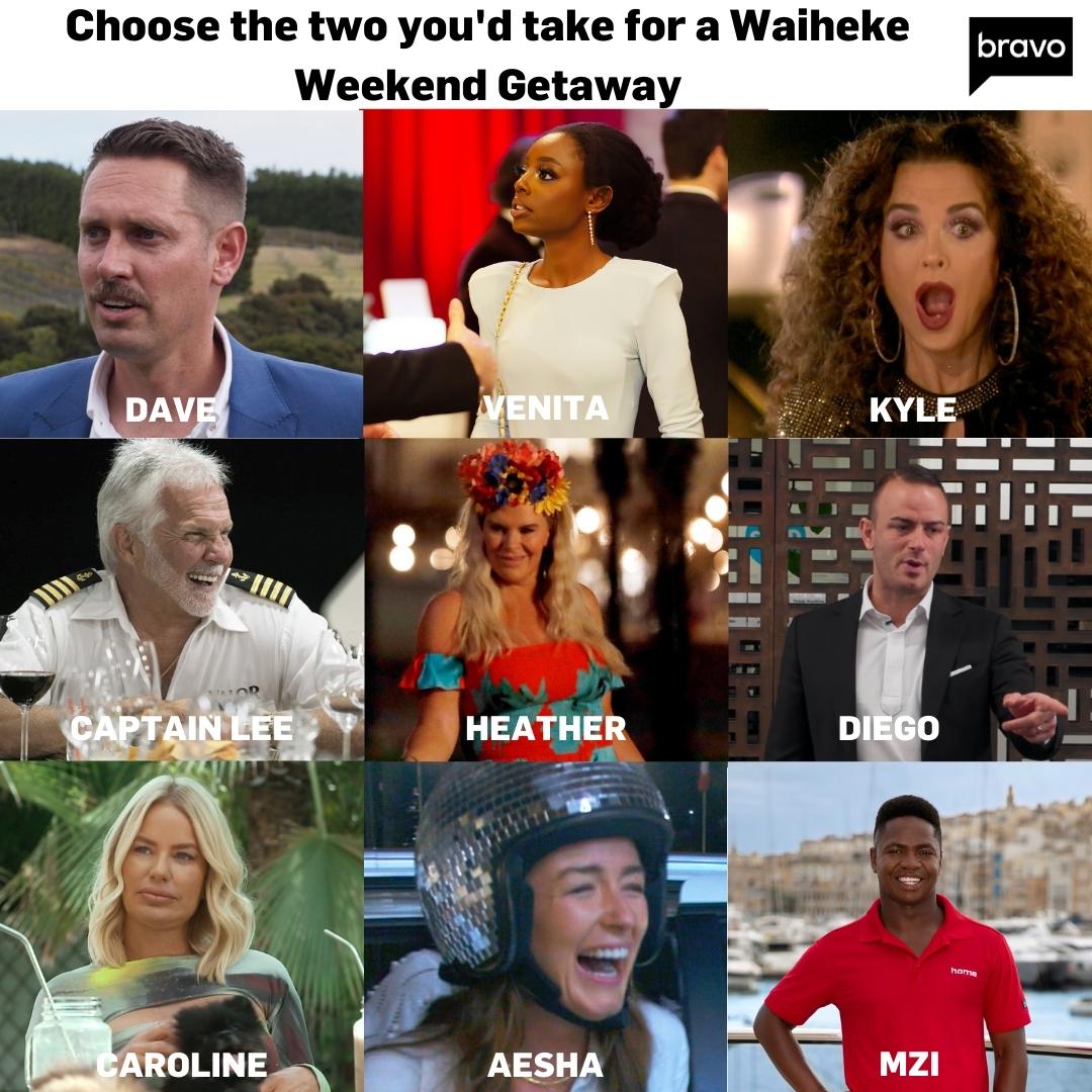BravoNewZealand's tweet photo. Two picks only, no exceptions. Who you got? 🍷👀 https://t.co/qk48AGRJcC