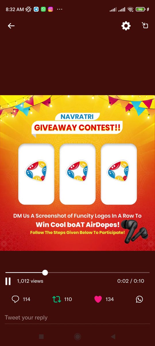 Sweetuk_28's tweet photo. @funcity_india Here's My Perfect Screenshot
#FunCity #navratrispecial #giveawayalert #giveawaycontest #contestaltert #navratricontest #innittowinit #freegifts
@funcity_india
@hi_fihubby79 @myself_Sk81 @MJ_Shah203 @Beard_Boy_Dixi @jainusha30 https://t.co/HqCtOVTvWu