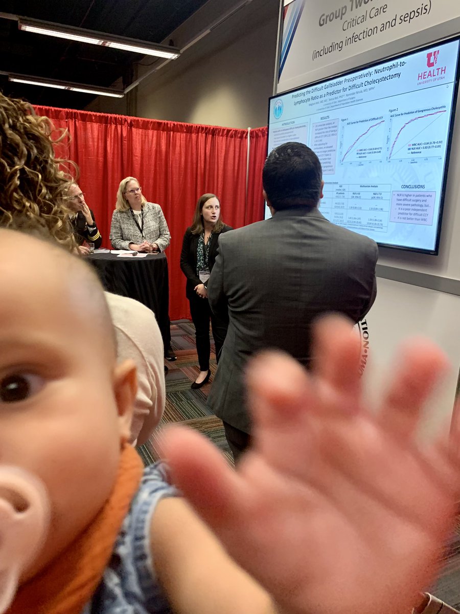 doc_mali's tweet photo. Huge shout out to @siyamali for coming along with Zo. It’s only fitting that she photobombed this pic. Thank you to @ClayBurlew for moderating and for all my @UtahGenSurgRes mentors for your support! @martamccrum @Kronos_76 @RamNirula https://t.co/wGCsyQkiLD
