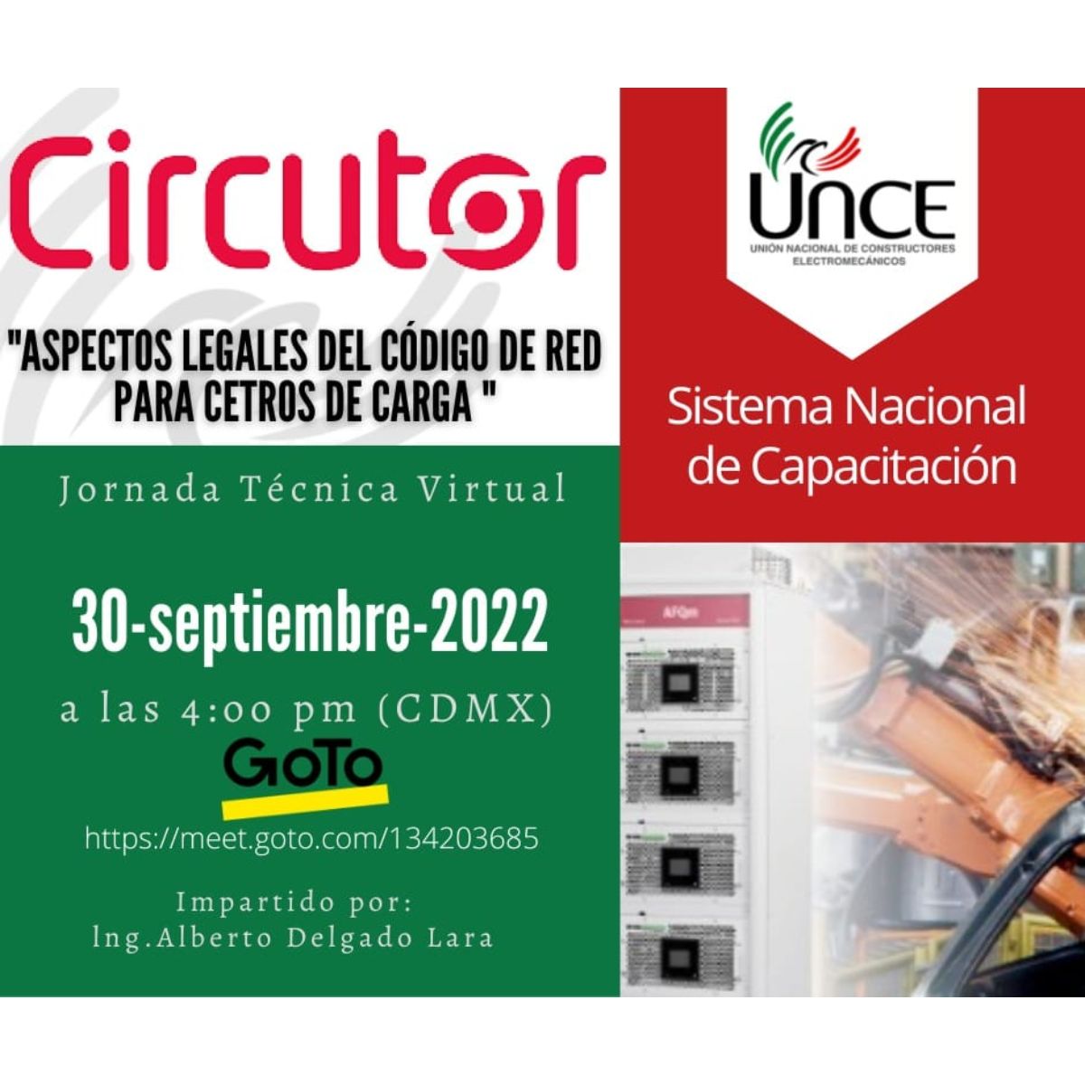 uncoesinorg's tweet photo. #Webinar #Circutor - Aspectos Legales de la Red de Centros de Carga.
VIERNES, 30 DE SEPTIEMBRE DE 2022 A LAS 15:00 UTC-06
#UNCE https://t.co/uNDpXhLN9y