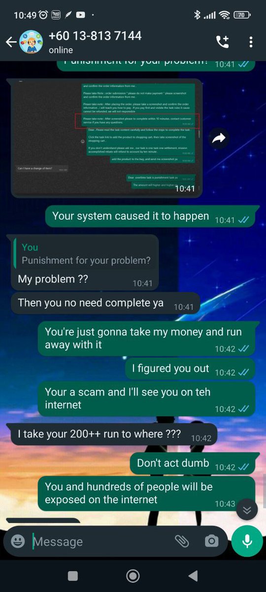 LordChina777's tweet photo. then in the end when he realised that ive called himout he just started roasting my profile picture, proving my assumptions. #Malaysia  #scam #ScamAlert https://t.co/dKwdqdDkQD