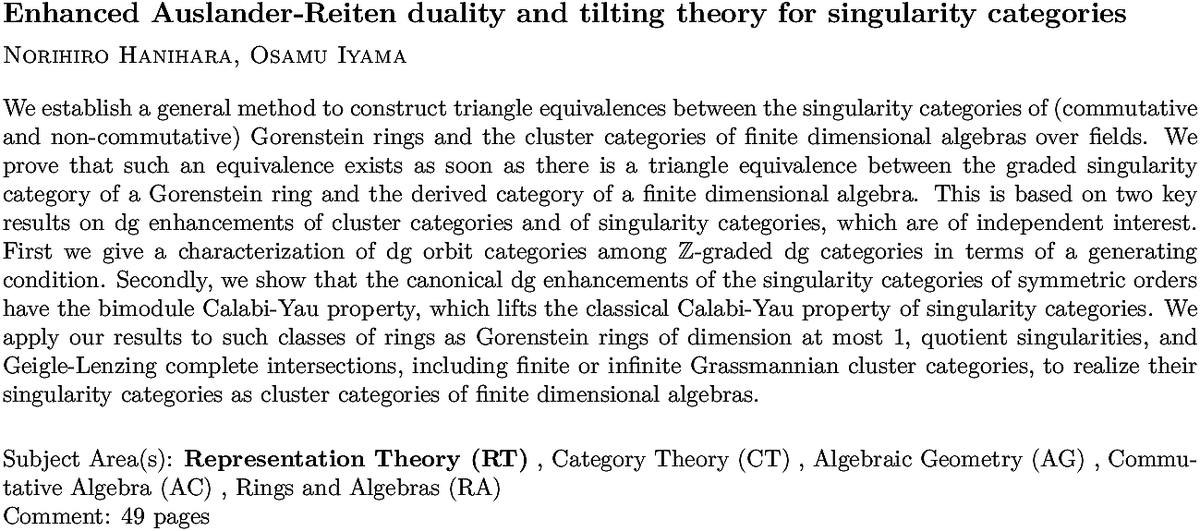 math.RT Representation Theory arXiv submissions tweet media