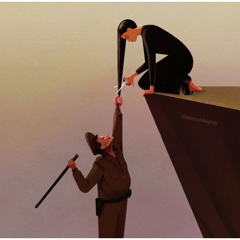 WOMEN!
LIFE!
FREEDOM!

Art: <a href="/Melgratillustr/">Marco Melgrati</a> 

#MahsaAmini #ZhinaAmini