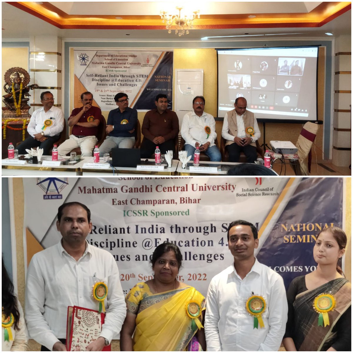 PathlothOmkar's tweet photo. DoES,@soemgcu,@MGCUBihar expanding its horizons rapidly in Research. Thrust areas are @STEM,Inclusive Pedagogy,Green ICT,Blended learning,Education 4.0,Political Economy,Buniyadi Shiksha/Nai Talim,Public Policy,TVET,Sustainable Science,GCED&amp;Caring Education.@Prof_Asheesh,@GSIPSA. https://t.co/AN9JDBsC7S
