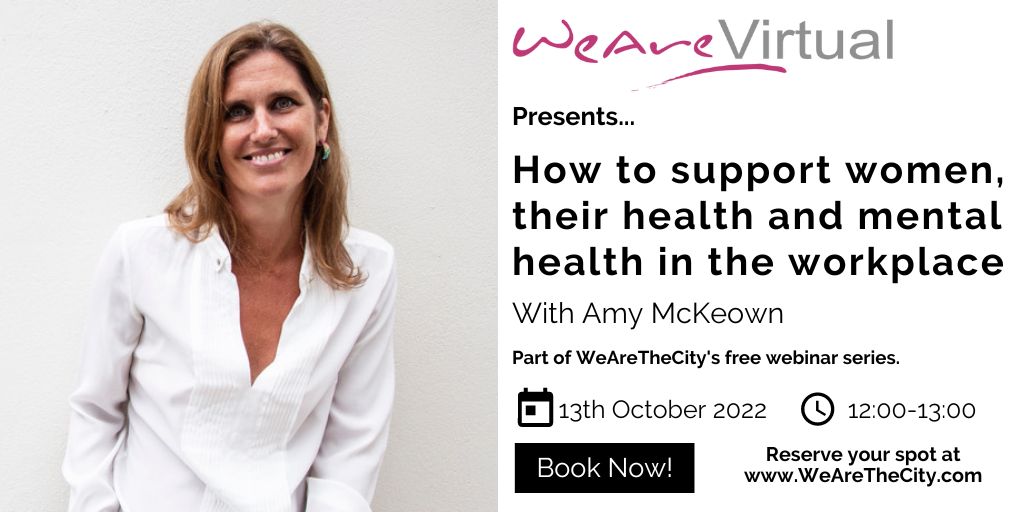 Have you signed up? ⚡️

Join our next #WeAreVirtual on 13th October at 12PM! 🥳

Learn how to support women, their health and mental health in the workplace with <a href="/AmyMcKeownUK/">Amy McKeown</a>, award-winning Health, Mental Health and Wellbeing Strategist 🙌🏽

Sign up · bit.ly/3SiNgDN