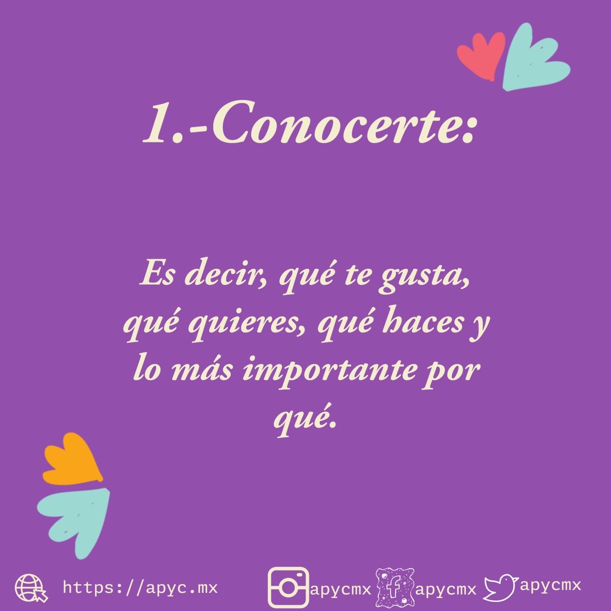 apycmx's tweet photo. Información que cura. El tercero es de los más importantes.
#apycmx #consejossaludables #mejorartuvida#orientacionpsicologica https://t.co/adcN0sMa1h