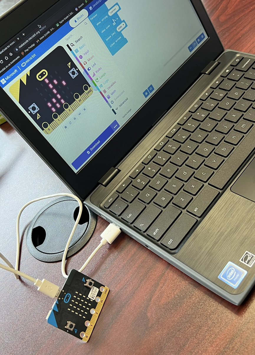 DL_Buts's tweet photo. Coding with Micro:bits in the VP office! The office should NOT be viewed as a negative place to visit. Spending time with Ss, especially when they are struggling, can go a long way. Building relationships sets Ss up for success. @SMCDSB_SNC https://t.co/d8Y03Arb89