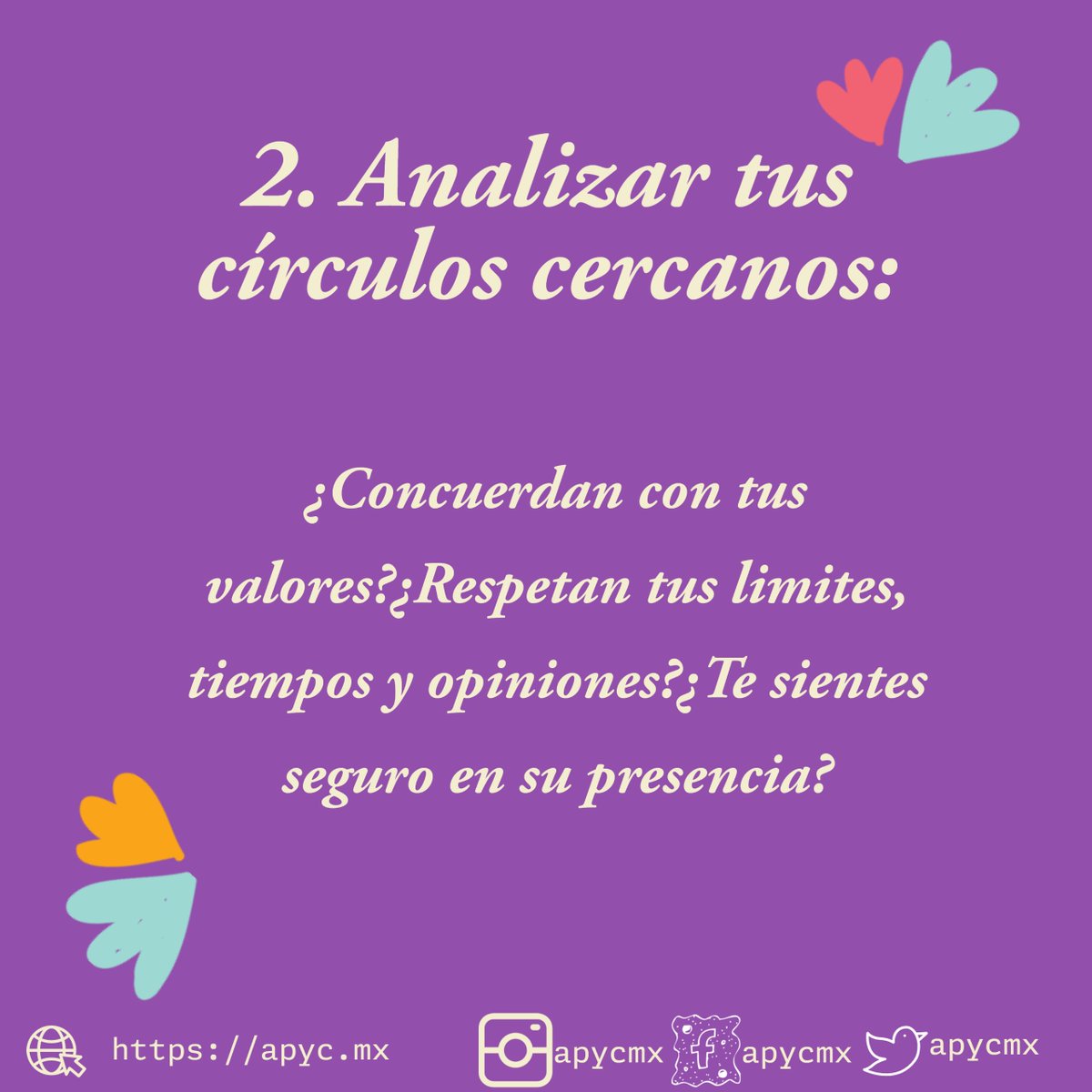 apycmx's tweet photo. Información que cura. El tercero es de los más importantes.
#apycmx #consejossaludables #mejorartuvida#orientacionpsicologica https://t.co/adcN0sMa1h