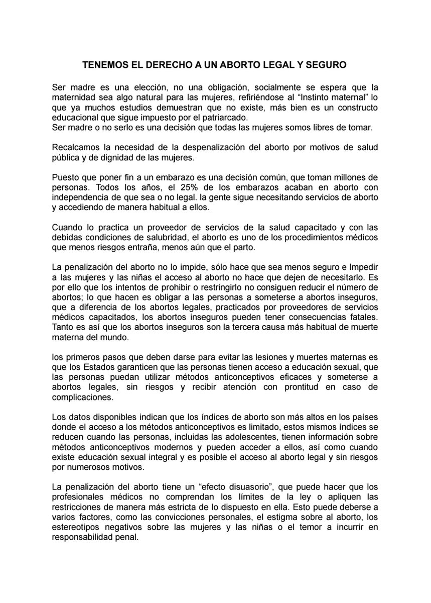 oleadafemgt's tweet photo. Tenemos derecho a decidir sobre nuestras vidas, nuestros cuerpos, nuestra sexualidad y nuestra reproducción. Exigimos educación sexual para decidir, anticonceptivos para no abortar, aborto legal para no morir💚💜
Créditos: Carmen Hernández https://t.co/1hYYCiwcvz