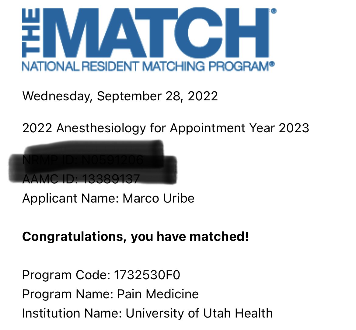 Marco Uribe MD (@md_uribe) on Twitter photo Honored and excited to join <a href="/UofUtahPain/">University of Utah Pain Medicine</a> and <a href="/huntsmancancer/">Huntsman Cancer Institute</a> for an interventional pain fellowship next year! #PainMedicine
Thank you for the opportunity! Honored and excited to join <a href="/UofUtahPain/">University of Utah Pain Medicine</a> and <a href="/huntsmancancer/">Huntsman Cancer Institute</a> for an interventional pain fellowship next year! #PainMedicine
Thank you for the opportunity!