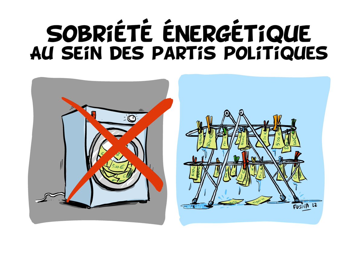 dominikFoto's tweet photo. [MON GRIBOUILLON DU MATIN]
La sobriété énergétique au sein des partis politiques…

#LeGendre #sechelinge #etendoir #humour #politique #sobrieteEnergetique #financements https://t.co/qdknDzLT8Q