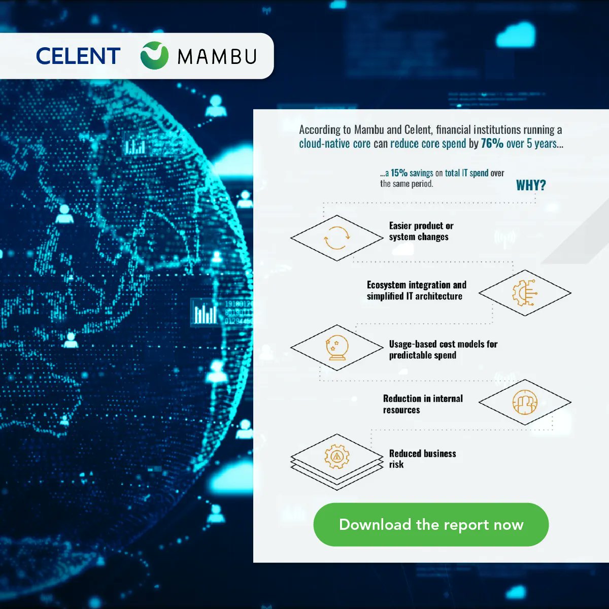 FintechSIN's tweet photo. Get this report from #Mambu and #Celent to explore the benefits of cloud-native banking platforms, and the challenges incumbents face due to legacy tech stack.
Download the report here: https://t.co/QLfzO4Nu5z #cloud #native #banking #digital #bankingplatforms #financialservices https://t.co/mbYqju7TPo