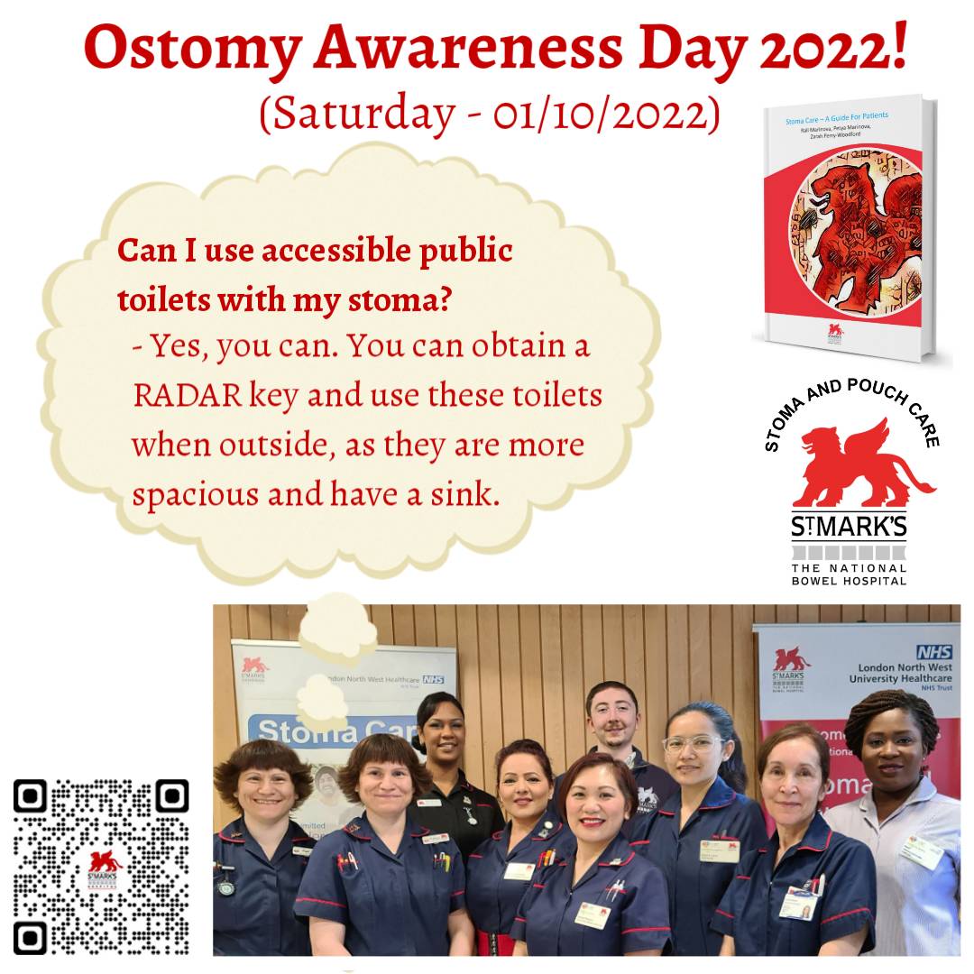 Join our Stoma & Pouch Care team on social media this Saturday 01/10/2022 to celebrate this year's Ostomy Awareness Day! @bowelsofstmarks @StMarksHospital @LNWH_NHS @ColostomyUK @iasupport @UOAA @PouchRed @WOCNSociety @TheWCET #ostomy #ileostomy #colostomy #urostomy #pouch